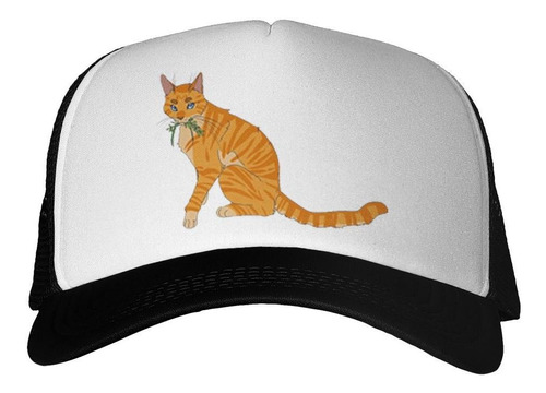 Gorra Gato Atigrado Naranja Comiendo