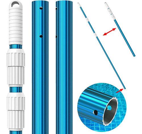 Poste De Piscina De Aluminio Azul Delgado Mejorado De 1...