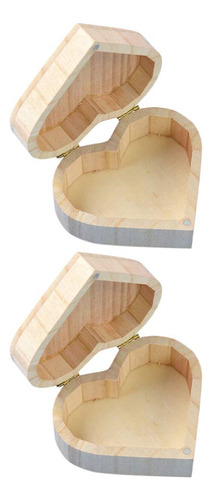 Caja Joyero De Madera En Forma De Corazón, 2 Pzas, 10 X 8 X