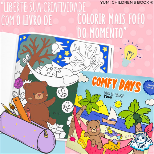 Livro De Colorir Bobbie Comfy Days Dias Quentes Folha Grossa 180g C/ Acetato Coleção Super Fofos