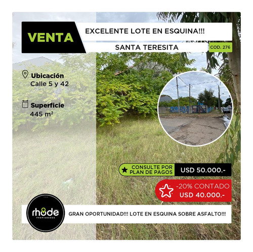 Terreno En Santa Teresita