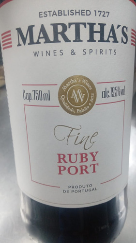 Vinho Martha's Fine Ruby Porto 750 Ml