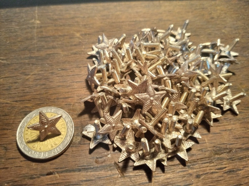 20 Pines Estrellas De Bronce Plateado 12mm Diametro C/rosca