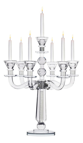 Candelabro De Cristal De 7 Brazos, 44.5cm De Altura