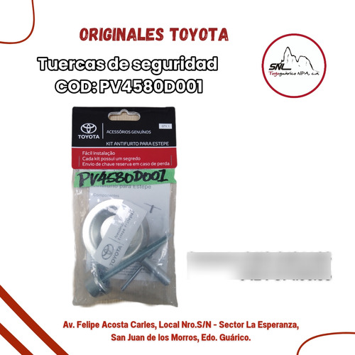 Tuercas De Seguridad Toyota