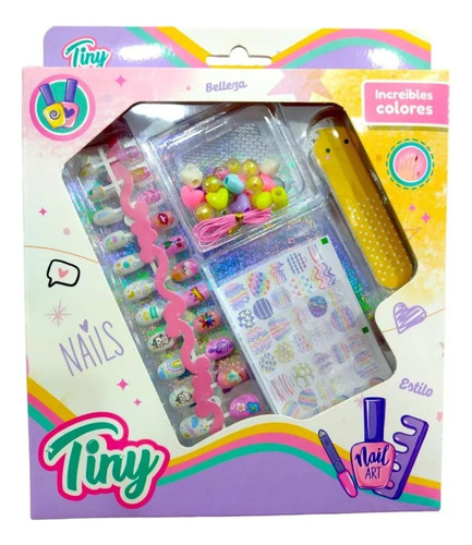 Set De Uñas Infantil Tiny 2 En 1 Uñas + Bijou