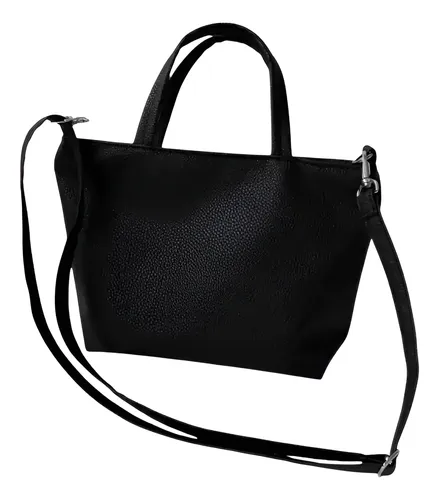 Cartera Tote Bag Generica Ecocuero Pu Negra Unisex