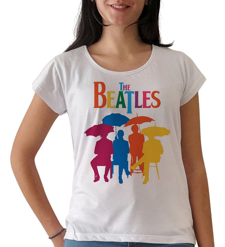 Remera Los Beatles Rock Mccartney Lennon Mujer Purple Chick