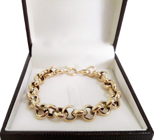 Imagem 4 de 4 de Pulseira Elo Português 9 Gramas 8mm 21cm Ouro 18k