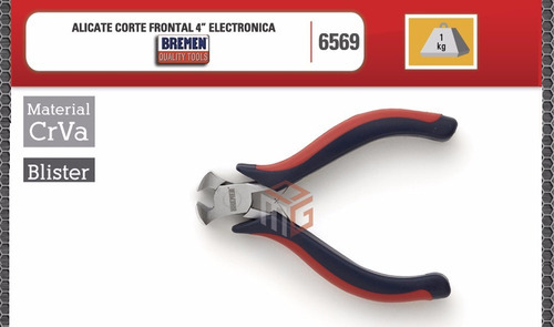 Alicate Corte Frontal Bremen 4 Electronica Herramientas Cod. 6569 Dgm