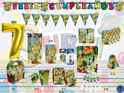 Kit Decoración El Chavo Para 12 Niños + Obsequio