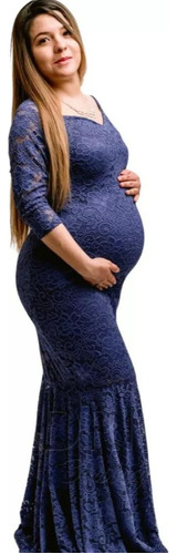 Vestido De Embarazada De Encaje Cote Sirena E011