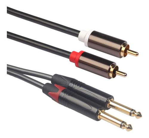 I Cable De Audio Rca Dual Premium De 1/4 Pulgada A Doble (5