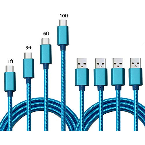 Cable Tipo C, Buenaa 4 Pack 1ft 3ft 6ft Nylon 3rcv6
