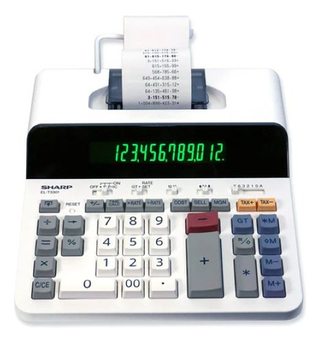 Calculadora De Impresión Térmica El-t3301 De 12 Dígitos Color Blanco