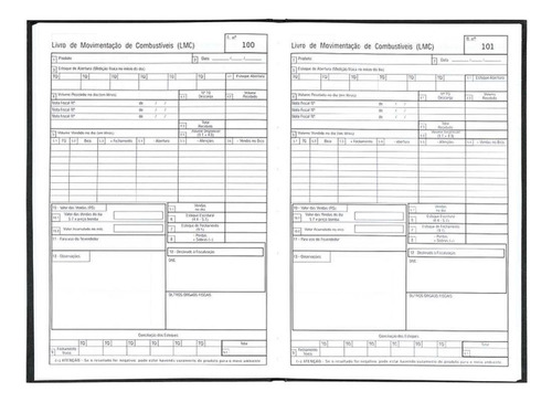 Livro Movimento Combustivel 100fls. Tilibra Pct/05