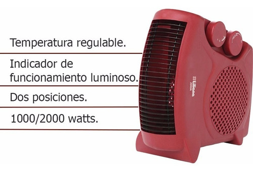 Imagen 3 de 5 de Caloventor Liliana Cfh500 Zonda 2000w 2 Posiciones Garantia