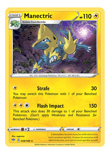 Cartas Pokemon Manectric 059/189 Darkness Ablaze Daa