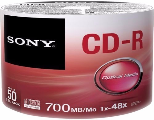 Cd Sony De 700 Mb Optical Media Pack De 50 Discos 