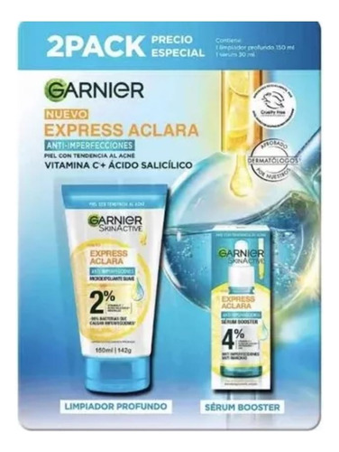  Garnier Pack Active Limpiador Profundo 150 Ml Y Sérum 30 Ml