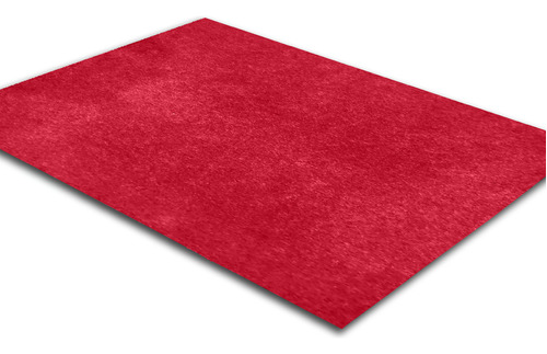 Tapete Carpete Simples Aveludado 2,00x3,00 Borda Sem Costura Cor Vermelho Cereja
