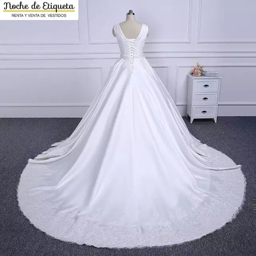 Vestido De Novia Corte A Satin Bordado