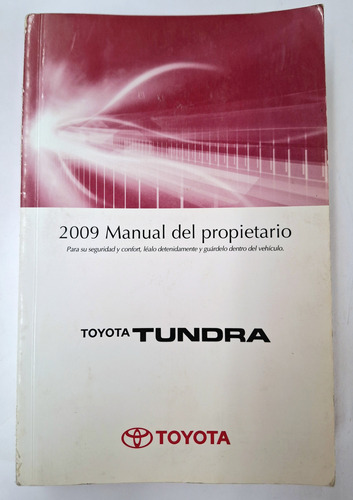 Libro Fisico Manual Del Propietario Toyota Tundra 2009