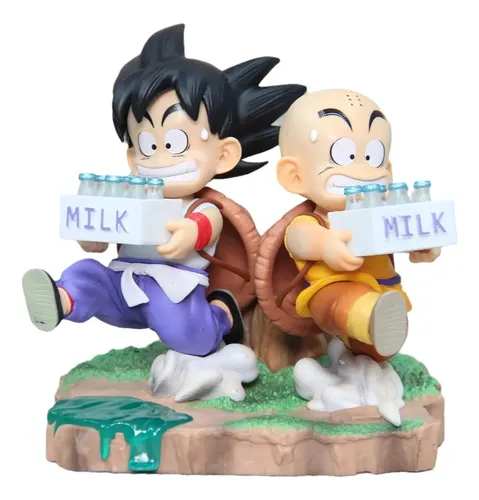 Figura De Juguete Dragon Ball Son Goku Krillin Milk Delivery
