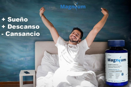 Magnesio Bisglicinato, Taurato, Treonato, Magnium 60 Caps. Sabor Sin sabor