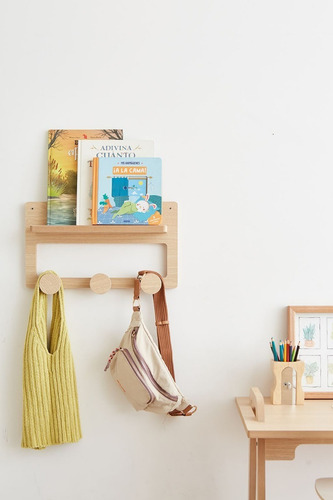 Imagen 4 de 10 de Perchero De Pared Con Estante Escandinavo Nordico Diseño