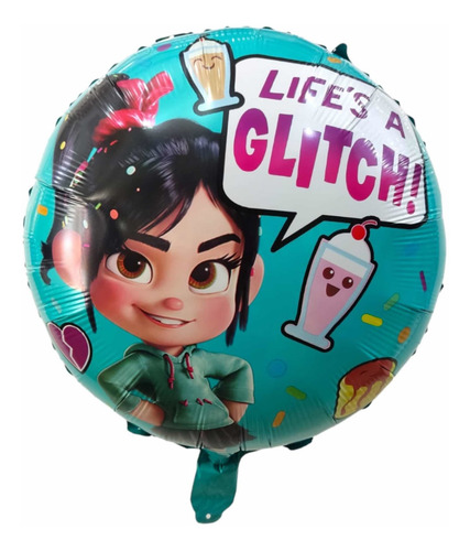 Pack De 50 Globos Redondos Metalizados Vanellope