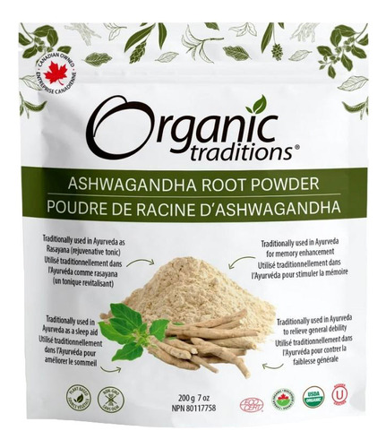 Ashwagandha Orgánica Certificada (ginseng Indio) 100% Pura