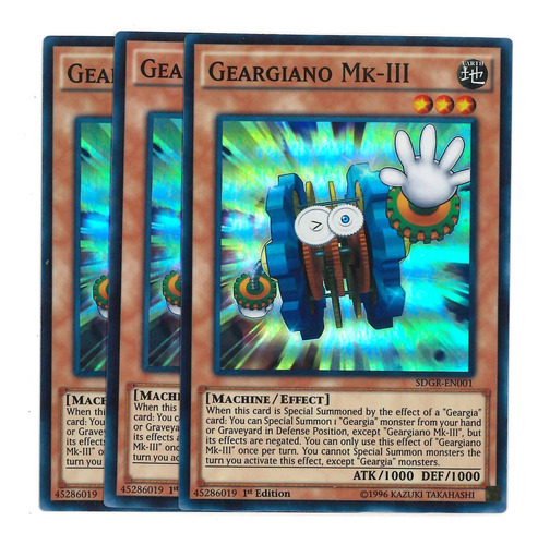 Yugioh 3x Geargiano Mk Iii Super 1st Sdgr-en001