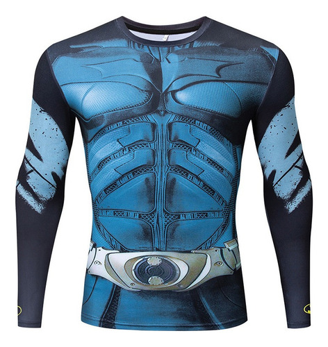 Camisa De Compresión Para Hombre Batman Impreso Manga Larga