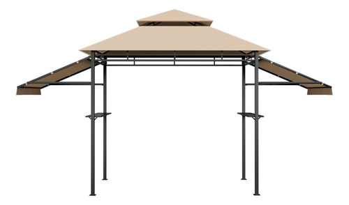 Gazebo Para Asados De Patio De 13,5 X 4 Pies Con Toldo Gpl Beige