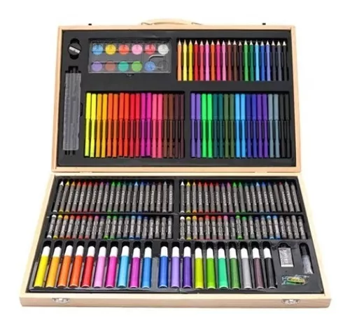 Set Arte Profesional Pintura Dibujo Colores Estuche De Madera, Tiendabacano Colombia