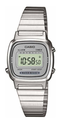 Reloj Mujer Casio Eaw-la-670w Cuarzo Pulso Plateado En Acero