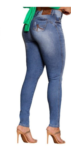 Calça Jeans Feminina Modela Bumbum Cintura Alta Tbv