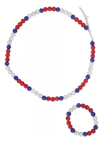 Conjunto De Collar Y Pulsera De Béisbol Con Diamantes De Imi