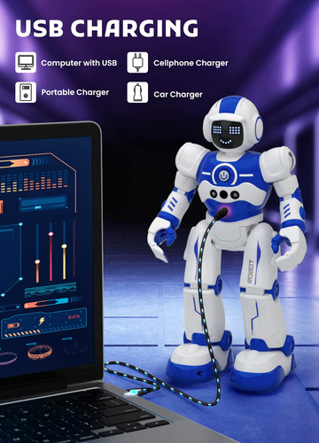 Juguete Robot Inteligente Con Control Remoto Para Niños 4 A Personaje Color