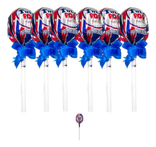 Paleta Tutsi Pop Gigante 10 Con 10 Pz C/u Cereza Goma Mascar
