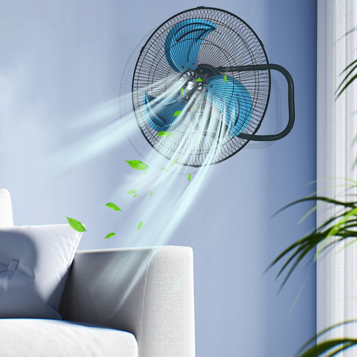 2 Pzs Ventilador Metalico Kit 3 En 1 De Pie Pared Piso Cm-top Pedestal Industrial Casa Oficina Aspas Metálicas