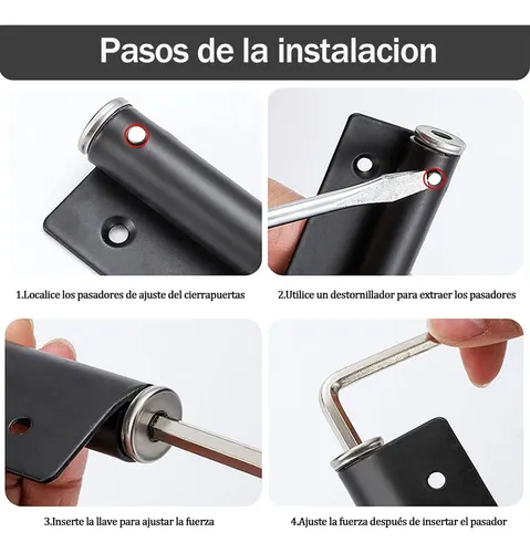Cierrapuertas Automático De Acero Inoxidable Ajustable