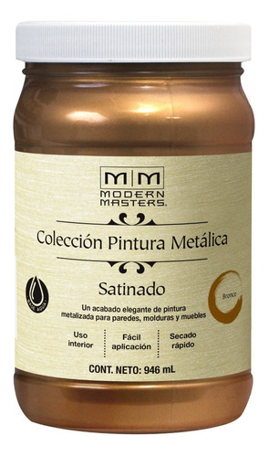 Pintura Metálica Base Agua Modern Masters Rust Oleum 946ml