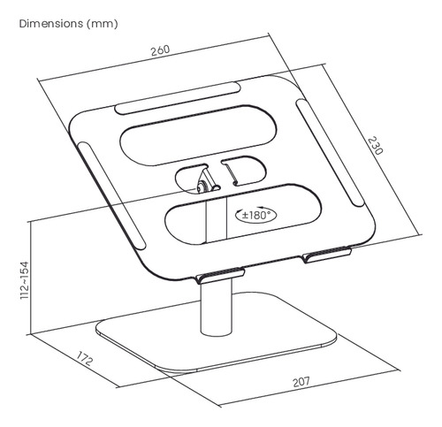 Suporte Para Notebook Com Rotação 360° Cor Prata Slikdesk