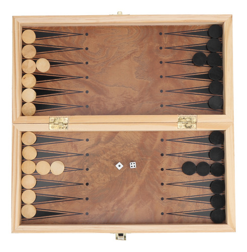 Juego De Ajedrez Y Damas De Madera 3 En 1 Plegable