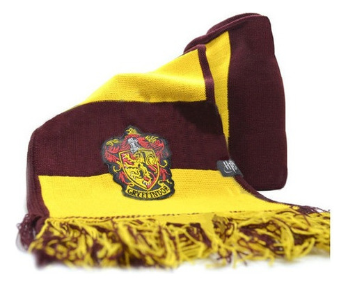 Bufanda Gryffindor Harry Potter Rayada Escudo Bordado Calida Bordó Rayado Único