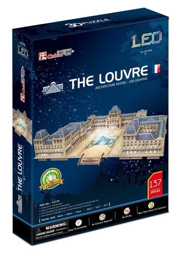Puzzle 3d The Louvre  Con Luces Led Cubicfun L517h