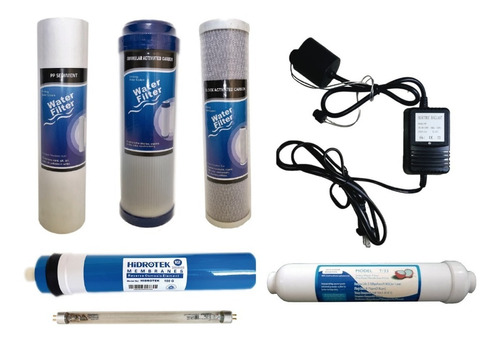 Kit + Osmosis 100 Gpd + Tubo Uv 6w + Fuente Filtro Agua