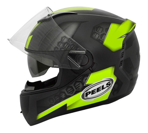 Capacete para moto  integral Peels  Icon  preto e verde dash tamanho 56 